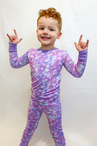 Hearts | Two-Piece Bamboo Long Sleeve Toddler & Kids Pajamas