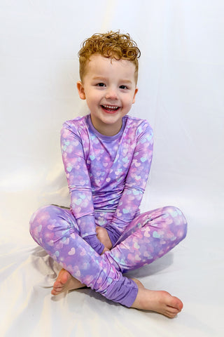 Hearts | Two-Piece Bamboo Long Sleeve Toddler & Kids Pajamas