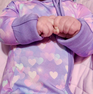 Hearts | Convertible Bamboo Zipper Baby Pajamas
