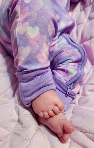 Hearts | Convertible Bamboo Zipper Baby Pajamas