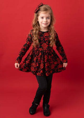 Midnight Roses | Bamboo Big Clip on Bow