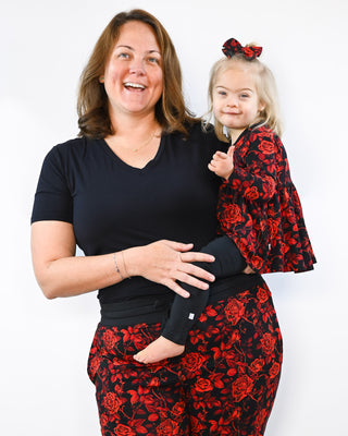 Midnight Roses | Women's Bamboo Jogger Pajama Pants