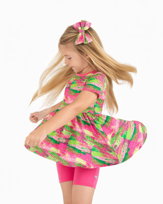 Watermelon Glitter | Bamboo Toddler & Girls Peplum Top & Shorts Set