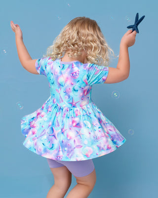 Magical Mermaid Shells | Bamboo Toddler & Girls Peplum Top & Shorts Set