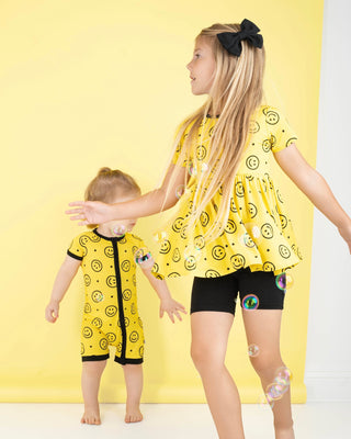 Happy Smiles | Bamboo Shorty Zipper Romper - Baby, Infant & Toddler