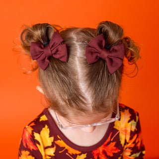*COMING SOON* Ember | Bamboo Pigtail Clip on Bow Set