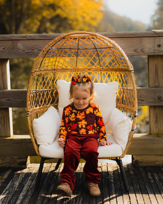 *COMING SOON* Autumn Leaves | Bamboo Pigtail Clip on Bow Set