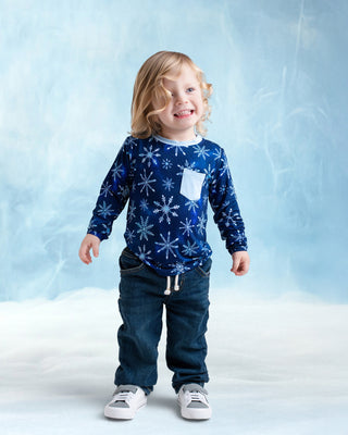 Icy Snowflakes | Bamboo Toddler & Kids Pocket T-Shirt