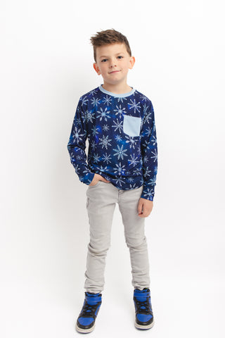 Icy Snowflakes | Bamboo Toddler & Kids Pocket T-Shirt