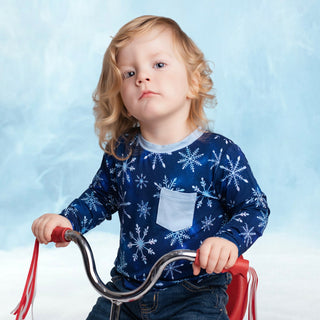 Icy Snowflakes | Bamboo Toddler & Kids Pocket T-Shirt