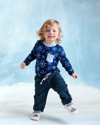Icy Snowflakes | Bamboo Toddler & Kids Pocket T-Shirt