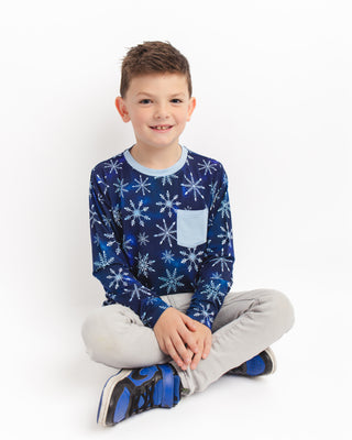 Icy Snowflakes | Bamboo Toddler & Kids Pocket T-Shirt