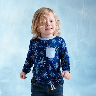 Icy Snowflakes | Bamboo Toddler & Kids Pocket T-Shirt