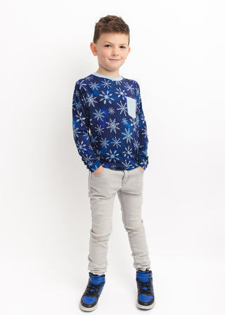 Icy Snowflakes | Bamboo Toddler & Kids Pocket T-Shirt