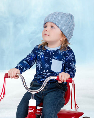 Icy Snowflakes | Bamboo Toddler & Kids Pocket T-Shirt