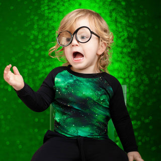 Green Galaxy Elixir | Bamboo Toddler & Kids Raglan Tee