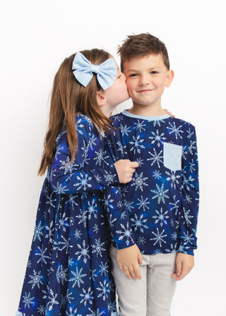 Icy Blue | Bamboo Big Clip on Bow