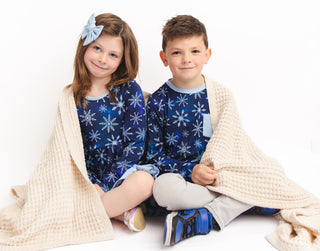 Icy Snowflakes | Toddler & Girls Bamboo Ruffle Twirl Dress