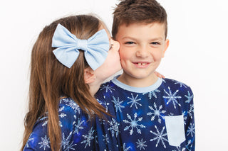 Icy Snowflakes | Toddler & Girls Bamboo Ruffle Twirl Dress