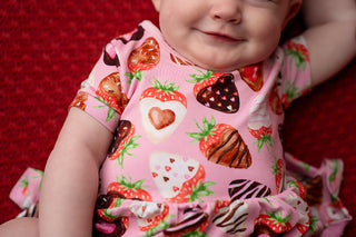 Sweet Strawberries | Baby & Toddler Bamboo Bodysuit Dress