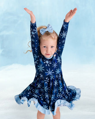 Icy Blue | Bamboo Small Clip on Bow