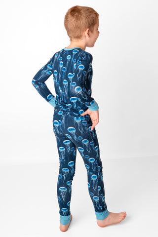 Blue Jellies | Two-Piece Bamboo Long Sleeve Toddler & Kids Pajamas