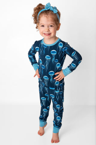 Blue Jellies | Two-Piece Bamboo Long Sleeve Toddler & Kids Pajamas