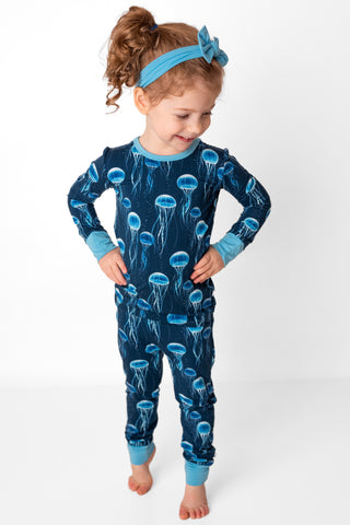 Blue Jellies | Two-Piece Bamboo Long Sleeve Toddler & Kids Pajamas