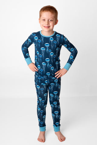 Blue Jellies | Two-Piece Bamboo Long Sleeve Toddler & Kids Pajamas