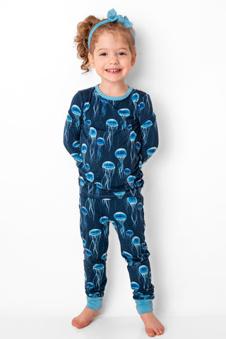 Blue Jellies | Two-Piece Bamboo Long Sleeve Toddler & Kids Pajamas
