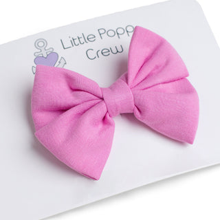 Bubble Gum Pink | Bamboo Small Clip on Bow