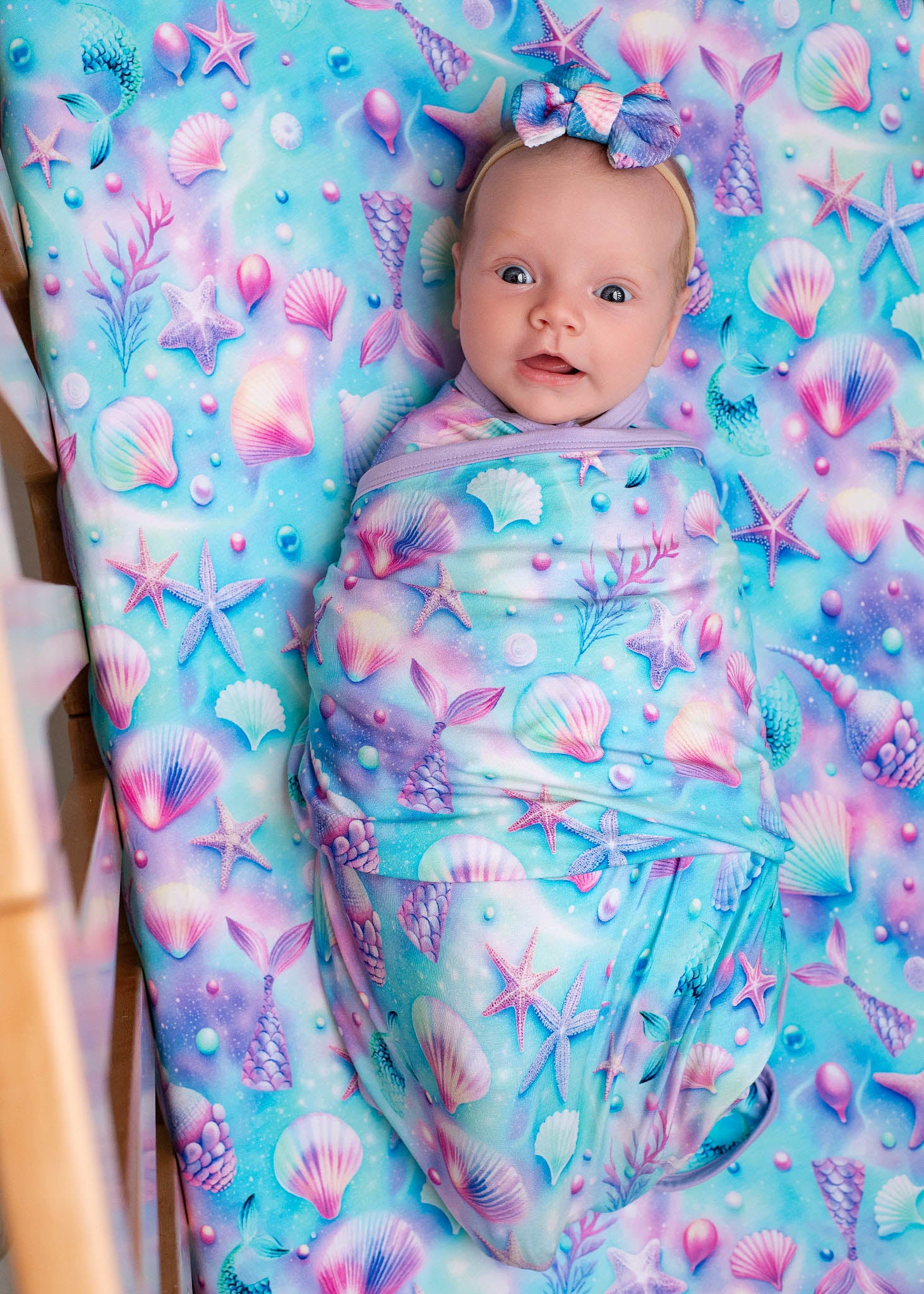 summer infant crib sheet Magical Mermaid Shells