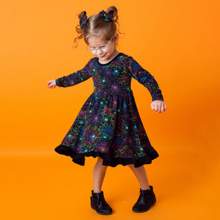 Bamboo Toddler Dress - Girls, Children & Kids | Spooky Webs/Halloween 4T Bamboo Toddler Dress - Girls, Children & Kids | Spooky Webs/Halloween 4T