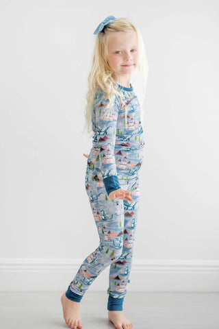 Castles & Dragons | Two-Piece Bamboo Long Sleeve Toddler & Kids Pajamas