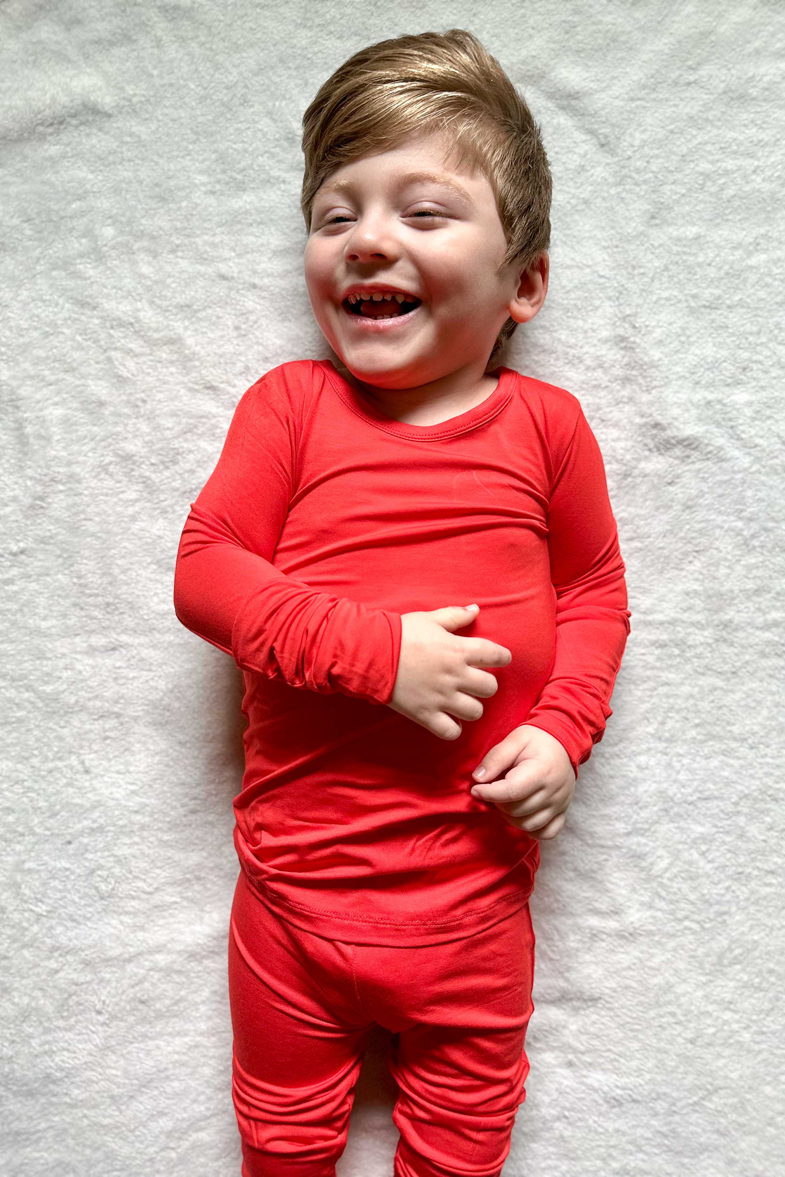 Bamboo Toddler Pajamas Baby, Boys, Girls, Kids Apple Red