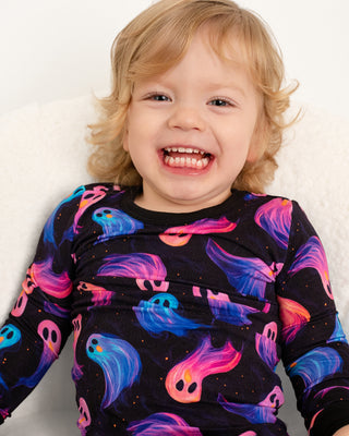Halloween | Whirling Ghosts | Two-Piece Bamboo Long Sleeve Toddler & Kids Pajamas