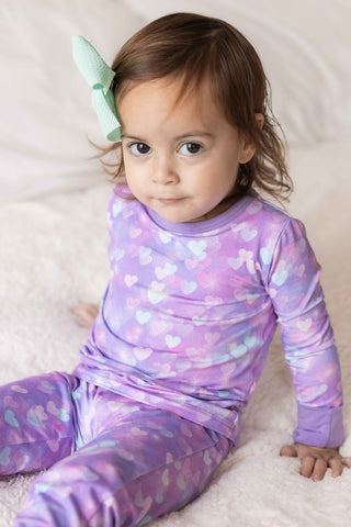 Hearts | Two-Piece Bamboo Long Sleeve Toddler & Kids Pajamas