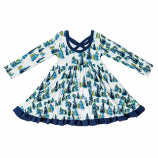 Winter Trees | Toddler & Girls Bamboo Ruffle Twirl Dress