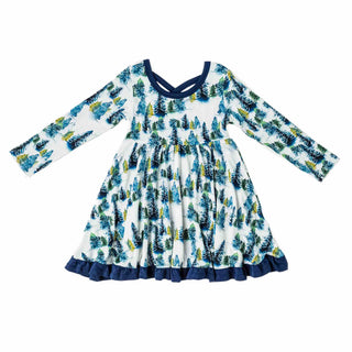 Winter Trees | Toddler & Girls Bamboo Ruffle Twirl Dress