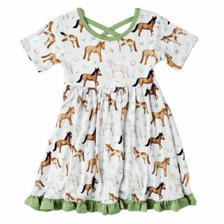 Perfect Ponies | Toddler & Girls Bamboo Ruffle Twirl Dress