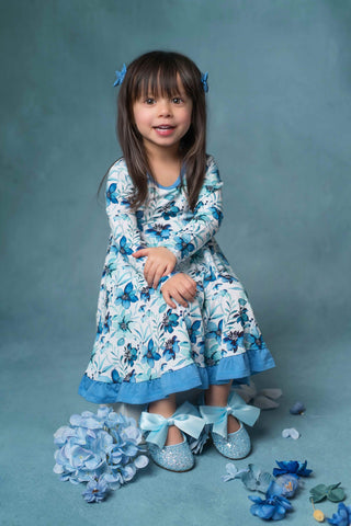 Steel Blue | Baby Bamboo Clip on Bow Set