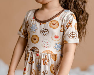 Cookie Swap | Toddler & Girls Bamboo Ruffle Twirl Dress