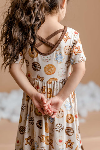Cookie Swap | Toddler & Girls Bamboo Ruffle Twirl Dress