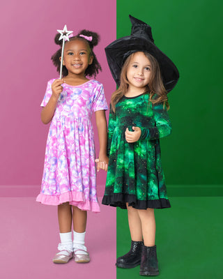 Bubbles | Toddler & Girls Bamboo Ruffle Twirl Dress & Shorts