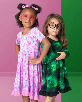 Bubbles | Toddler & Girls Bamboo Ruffle Twirl Dress & Shorts