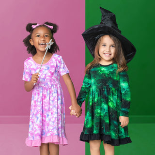 Bubbles | Toddler & Girls Bamboo Ruffle Twirl Dress & Shorts