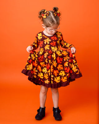 *COMING SOON* Autumn Leaves | Bamboo Pigtail Clip on Bow Set