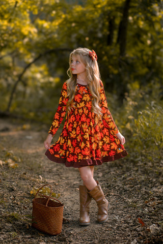 Bamboo Twirl Dress-Toddler, Girls, Children, Kids | Autumn Leaves/Fall 9/10 Bamboo Twirl Dress-Toddler, Girls, Children, Kids | Autumn Leaves/Fall 9/10