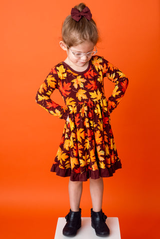 *COMING SOON* Autumn Leaves | Toddler & Girls Bamboo Ruffle Twirl Dress