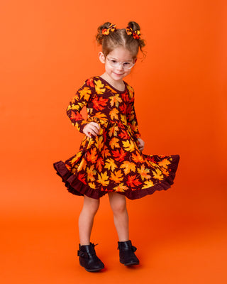 *COMING SOON* Autumn Leaves | Bamboo Pigtail Clip on Bow Set